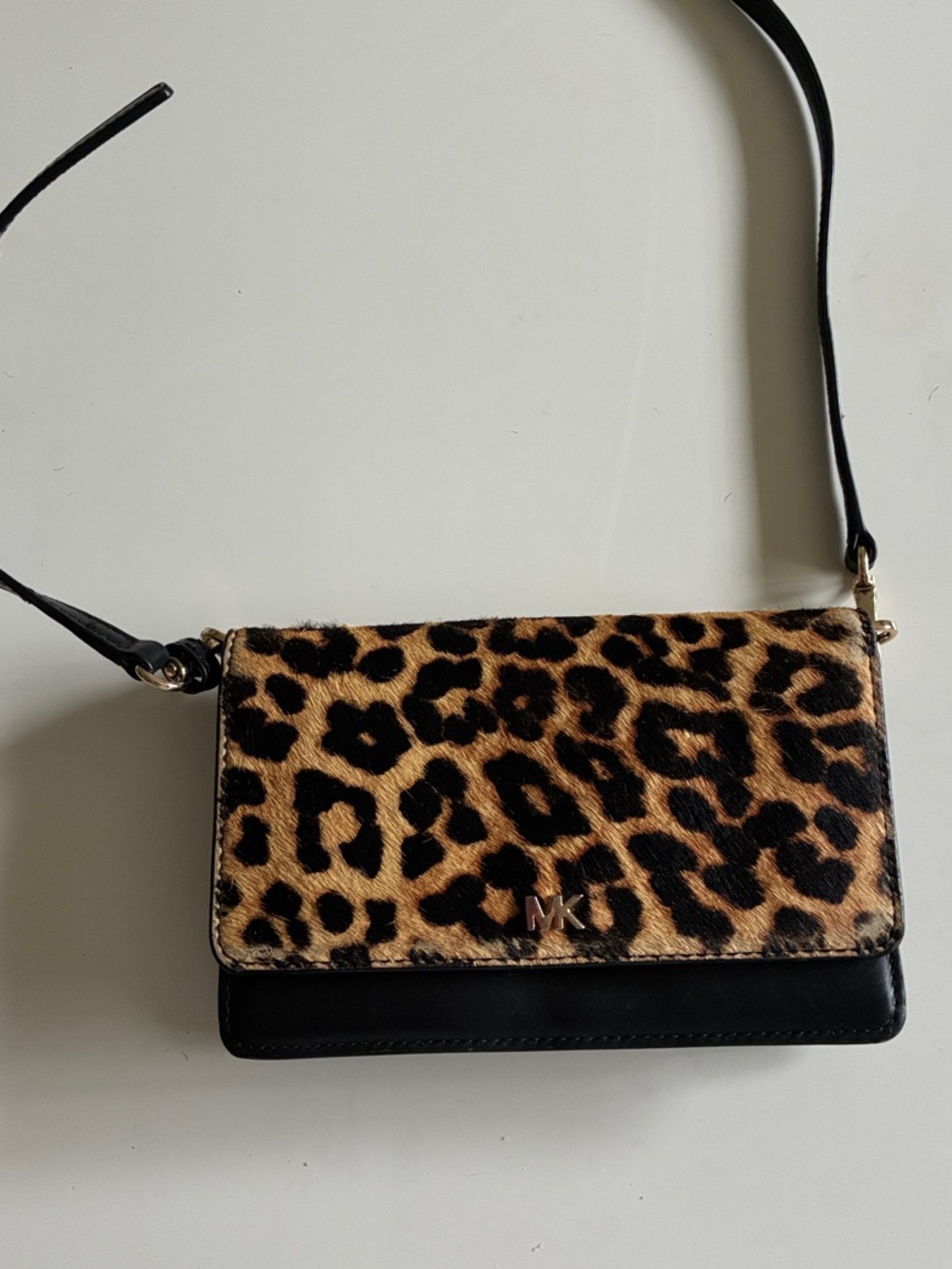 Michael Kors Leopard-Print Crossbody Bag in Tan and Black